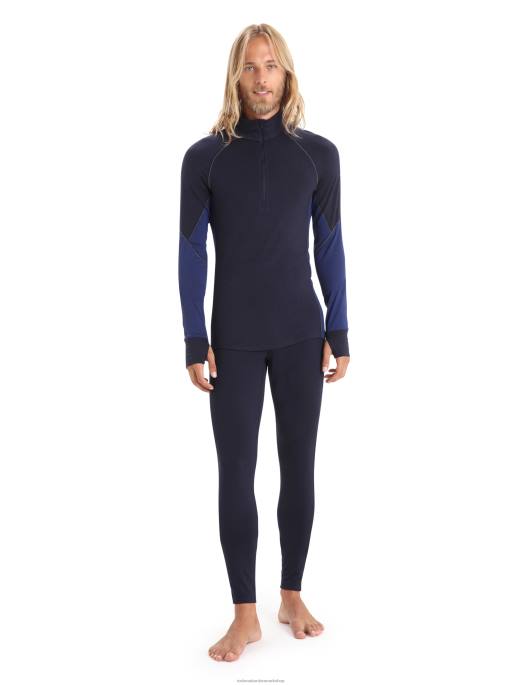 Icebreaker Mænd bodyfitzone merino 260 zone langærmet termisk top med halv lynlås B00X388 tøj midnatsflåde/kongelig flåde