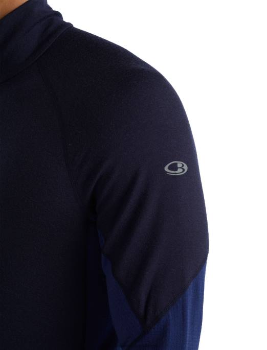 Icebreaker Mænd bodyfitzone merino 260 zone langærmet termisk top med halv lynlås B00X388 tøj midnatsflåde/kongelig flåde