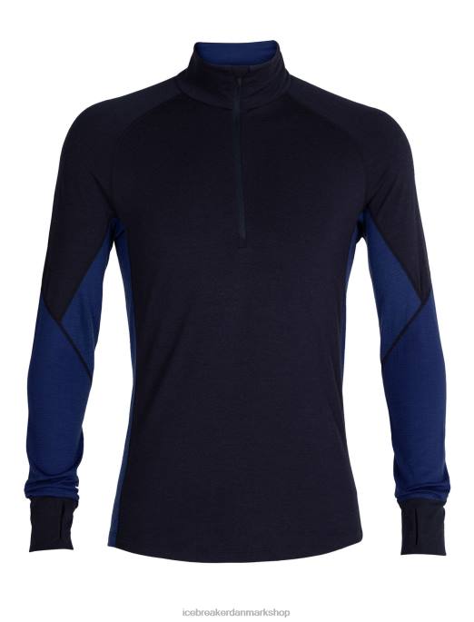 Icebreaker Mænd bodyfitzone merino 260 zone langærmet termisk top med halv lynlås B00X388 tøj midnatsflåde/kongelig flåde