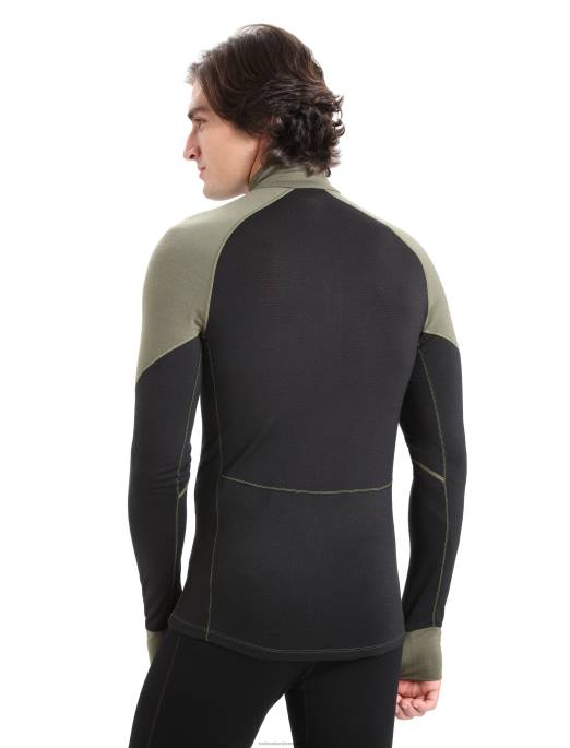 Icebreaker Mænd bodyfitzone merino 260 zone langærmet termisk top med halv lynlås B00X389 tøj loden/sort