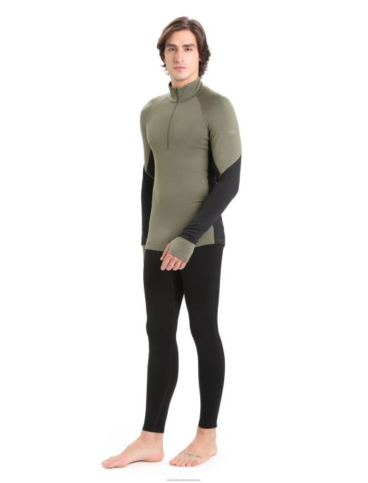 Icebreaker Mænd bodyfitzone merino 260 zone langærmet termisk top med halv lynlås B00X389 tøj loden/sort