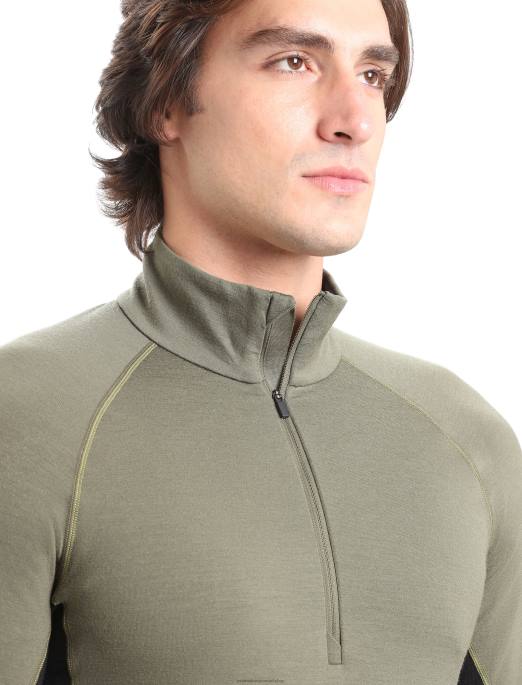 Icebreaker Mænd bodyfitzone merino 260 zone langærmet termisk top med halv lynlås B00X389 tøj loden/sort