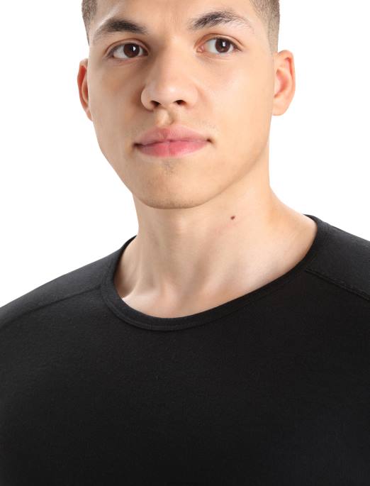 Icebreaker Mænd merino 200 oasis langærmet crewe termo top B00X133 tøj sort