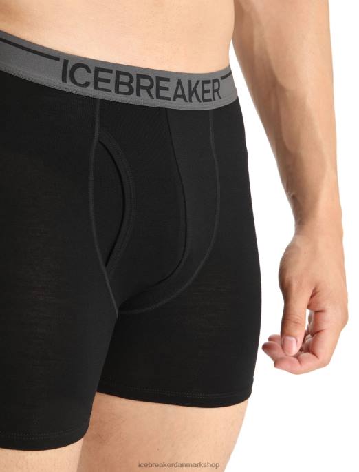Icebreaker Mænd merino anatomica boksere med gylp B00X94 tøj sort